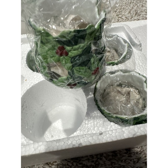 Set Of 6 Porcelain‎ Christmas Votive Holders Tealites Included Item PVV-CHR - Picture 3 of 3